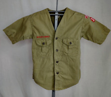Vtg Official Boy Scouts Uniform Sanforized Shirt Youth Med? Green Greensboro NC picture