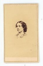 Antique CDV Circa 1860s Spooner Beautiful Young Woman in Dress Springfield, MA picture