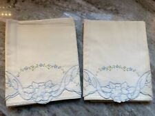 Vintage Hand Embroidered Battenberg Pillowcase Set- Gorgeous And Detailed picture