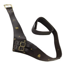 Brown Leather Medieval Sword Frog / Holder Pirate Cutlass Belt Hanger Adjustable picture