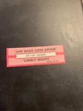 1 JUKEBOX TITLE STRIP Bryan Adams One Night Love Affair/Lonely Night￼ A&M 45 picture