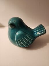 Antique Teal Bird, Porcelain picture