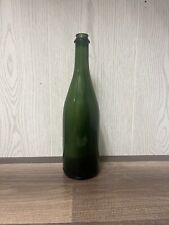 VIntage Green Glass Long Neck Wine Bottle Vintage Bar Home Decor Heavy Thick picture