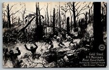 WW1  USMC  US Marines First Hand Battle    Postcard picture