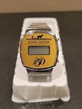 1987 John Deere Silver Metal Band Digital Watch 150 Years In Original Box picture