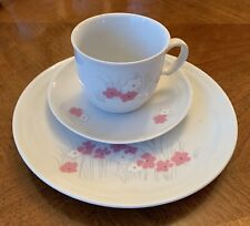 70’s Kahla GDR Germany Teacup & Saucer Set of 6 Pink Flowers Porcelain 21 Pie picture