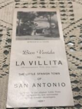 Original Pamphlet 1941 BIEN VENIDA LA VILLITA LITTLE SPANISH TOWN OF SAN ANTONIO picture