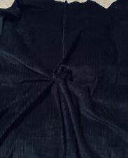 Vintage Wide Wale Velvety Corduroy All Cotton Deep Navy Blue 44” X 1.5 Yd picture