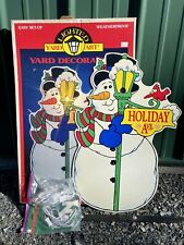Vintage Deadstock Yard Art Lighted Holiday Snowman Impact Plastics 1990s picture
