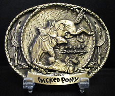 Frederic Remington Wicked Pony Belt Buckle Bronc Riding 10th Anniv. 1982 Western picture