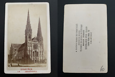 France, Chartres, Notre-Dame Cathedral Vintage Albumen Business Card, CDV.  picture