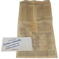 VINTAGE REPRODUCTION CONSTITUTION OF THE UNITED STATES 1787 On AGED PARCHMENT  picture