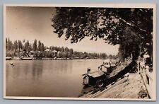 Srinagar Kashmir India 1950s Houseboats RPPC Real Photo Postcard picture