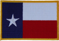 Texas   Flag Gold Boarder   Sew on Iron on Embroidered Patch  3