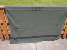 Vintage WW2 USMC Wool Blanket Marine Corps 1940s Green Stitched 62” x 78” picture