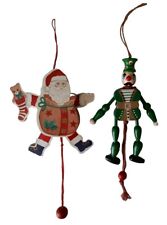 Two Vintage Jointed Christmas Ornaments. Pre-owned.  . picture