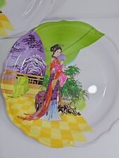 FATACO Japanese Melamine Ware Plate Lot - Set of 3 - Vintage Collectibles picture