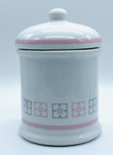 Avon 1987 Porcelain Apothecary Jar White with Grey Pink Accents picture