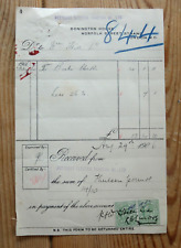 Potteries Electric Traction Co. Ltd invoice/receipt Aug 29th 1906 picture