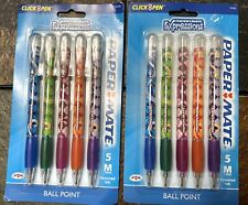 Paper Mate Expressions 10 Total Plaid Ballpoint Ink Pens Med 1 MM Assorted Ink picture