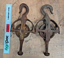 Pair of Antique Hay Trolly Barn Pully Hoist picture