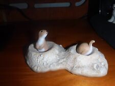 Pair Of Prarie Dogs In Mounds Ceramic Mixed Media Figurine picture