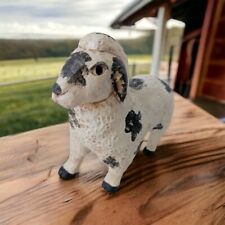 FolkArt Lamb Primitive Vtg Sheep French Countryside Rustic Farm Animal Decor picture