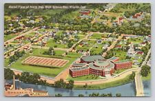 Postcard Aerial View of North Side High School Fort Wayne Indiana picture