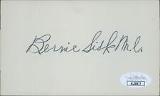 Bernie B. F. Sisk California Congressman Signed 3x5 Index Card JSA Authenticated picture