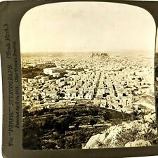 1903 Athens Greece Lyceabettus Hill Real Photo Stereoview Birds Eye HC White V1 picture