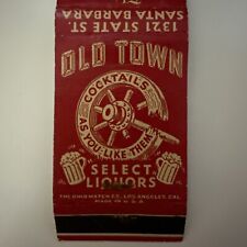 Vintage 1950s Old Town Liquors State Street Santa Barbara CA Matchbook Cover picture