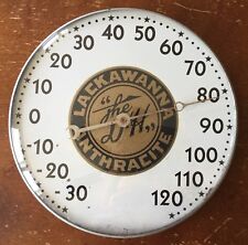 OLD VTG ANTIQUE LACKAWANNA ANTHRACITE D&H RAILROAD ADVERTISING THERMOMETER SIGN picture