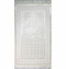 Modefa Velvet Islamic Prayer Rug Turkish Sajadah Floral Stamp Luxury Plush White picture