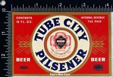 Tube City Pilsener Beer IRTP Label - PENNSYLVANIA picture
