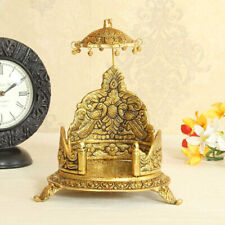 Traditional Antique Color Golden Oval Shaped Metal Singhasan For Pooja Design 5 picture