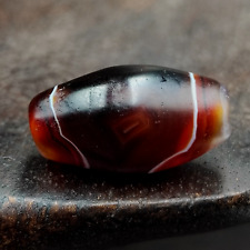 Vintage Old Yemeni Agate Natural Eye Rare pattern Banded Agate Bead  YM-406 picture