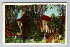 Beaufort SC-South Carolina, St Helena's Episcopal Church Vintage c1949 Postcard picture