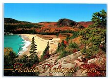 Postcard Acadia National Park Autumn View Sand Beach & Beehive Maine ME MS813A picture