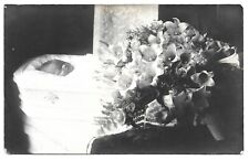 Post Mortem Infant In Casket, Antique RPPC Photo Postcard picture