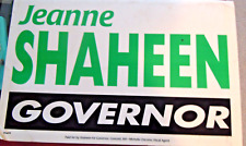 VTG Jean Shaheen 1996 Governor Campaign Sign  Double-sided 22x13 in picture