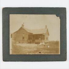 Manchester Oklahoma Cabin Kids Photo c1908 House Children Card Mounted Home B281 picture