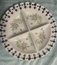 Vintage Butterfly & Flower Porcelain Plate picture