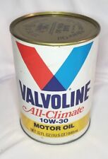 Vintage Valvoline All-Climate 10W-30 Motor Oil Can 1 Quart FULL Collectible  picture