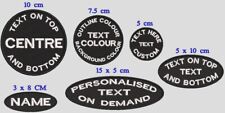 CUSTOM ovals & circles badge TEXT sew on hook and loop embroidered patch picture