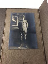 Antique  WWI Army Soldier Photo w/Patriotic Mat picture
