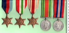 1939-45 WW II FULL SIZE GENUINE FIVE MEDALS AND RIBBONS. (CN-043) picture