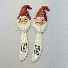 Fitz & Floyd (Set of 2) Christmas Carol Santa Canape Knife Spreader Vintage picture
