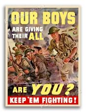 “Our Boys are giving their ALL” 1943 Vintage Style World War 2 Poster - 24x32 picture
