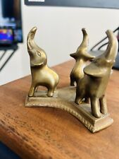Set of 3 Great City Traders Mid Century Modern Solid Brass Handcrafted Elephants picture