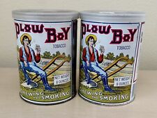Two Plow Boy Chewing & Smoking Tobacco 8 Oz. Tins W/Lid Liggett & Myers 1970's picture